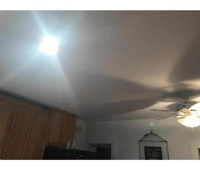 replaced ceiling, painted, no damage visible