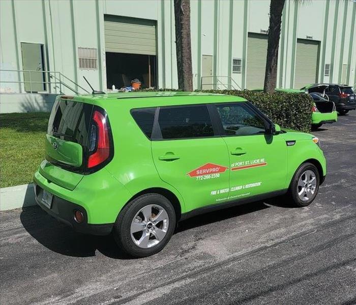 SERVPRO vehicle getting ready for the day.
