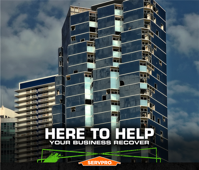 hi-rise, servpro poster, here to help